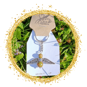 Rajana - Přívěsek z minerálních korálků - Anděl